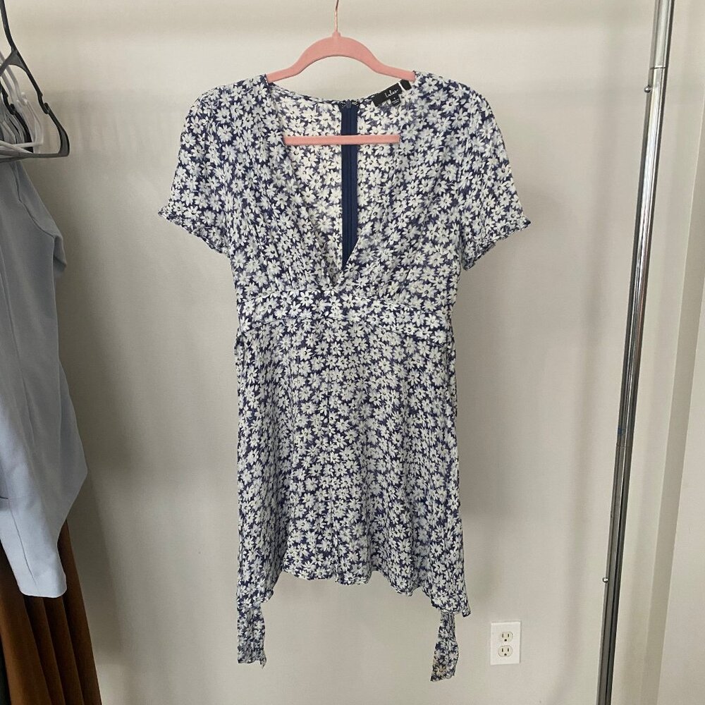 Lulus, Blue floral dress, Size Small